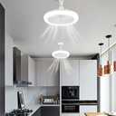 Silent Socket Fan Light - Screw-in Ceiling Fan Light Socket, LED Bulb Fan, Ceiling Fan Light with Light and Remote Control for Kitchen Bathroom Storage Garage (White)