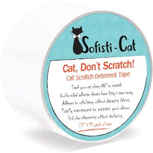 Sofisti-Cat Training Tape, Cat Tape for Furniture, Scratch Deterrent Keep Cats from Scratching Furniture with Our Double -Sided Repellent, 2.5" x 15' Roll
