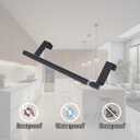 Swedish Dishcloth Holder with EVA Pad,Retractable Space Saving Swedish Dishcloth Hanger Over Cabinet Door,Hole Free,L8.8-14.4*W2.7Inch,Black,1PC