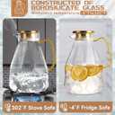 2.8 Liter Glass Pitcher with Lid, Transparent, Thermal Shock Resistant, Microwave Safe, Natural, 2.8L, Round, 6x12 Inches