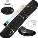 Gimars Upgrade Enlarge Silky Gel Memory Foam Wrist Rest for Computer Keyboard, Mouse, 3 PCS, Ergonomic Keyboard Wrist Rest for Typing Pain Relief, Mousepad Rests Wrist Support for Office Gaming Marble (Marble(black Golden))