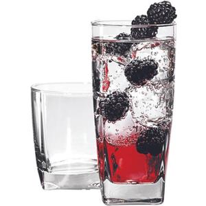 Anchor Hocking Rio Small and Large Drinking Glasses, Set of 16, Clear, 80850L13 (16pc Set)