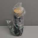 MUKOKO 32oz Glass Water Bottles with 2 Lids-Handle Spout Lid&Bamboo Straw Lid, Motivational Water Tumbler with Time Marker Reminder and Silicone Sleeve, Leakproof-Black-1 Pack