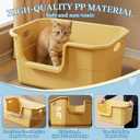 Low Entry Litter Box for Kittens & Senior Cat, High Sided Kitty Litter Boxes with Handle, Anti-Splash Plastic Large Litter Tray Pan for Big Cats, Easy to Clean, 19.6" L*13.7" W*8.6" H (Grey)