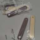 uxcell 8 Packs Leather Drawer Pulls, Single Hole Leather Drawer Knobs Furniture Dresser Handles Pulls with Screws for Dressers Drawers Closet Kitchen Cupboard, Brown/Silver