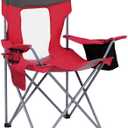 Byliable Camping Chairs Portable Folding Chair Outdoor Lightweight Lawn Chairs for Adults with Cooler Bag, Cup Holder and Side Pocket for Camping, Sports, Beach, Hiking, Fishing, Red