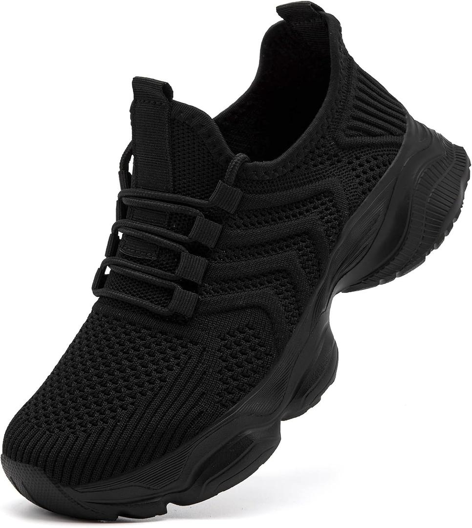 Platform Sneakers for Women Tennis Running Slip on Shoes Walking Gym Athletic Non Slip Workout Chunky Ladies Shoe, Size 36
