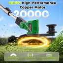 20000RPM Cordless Weed Wacker Battery Powered, Electric Weed Eater String Trimmer with LED Display & Wheels, 4-in-1 Lightweight Lawn Edger, 21V Brush Cutter, 6000mAh Total Batteries for 120 Mins, 43"-55"