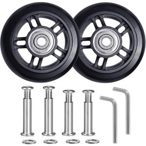 Tobeso-Nuoze Luggage Replacement Wheels 2 3/4 inch Wear-Resistant Suitcase Replacement Wheels Rubber Swivel Caster Repair Kits 2 Pcs (70mm*22mm)