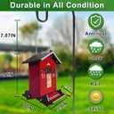 Squirrel Proof Bird Feeders for Outdoors, 6LB Metal Hanging Feeders, Large Wild Feeders for Cardinals, Chickadees, Durable Backyard Feeders (Red)