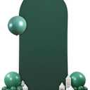 7.2FT Hunter Green Arch Backdrop Cover, Spandex Fitted Wedding Arch Stand Covers 2-Sided Round Top Chiara Arch Backdrop Cover for Wedding Ceremony Birthday Party Baby Shower Banquet Decoration