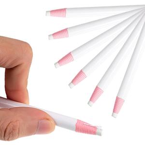 Ptwola 6 Pcs Fabric Pencils Sewing Mark Pencils Free Cutting Crayons White Dressmaker Tracing Chalks for Leather Marks Student Drawing Tailor Clothing Home Industrial Marks Pens Tools