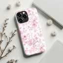 for iPhone 13 Pro Case Cute Wireless Charging Compatible Dual-Layer Shockproof Protection with Stylish Wildflower Design Protective Cover for Women - Romantic Pink Bloom