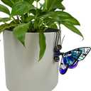 BESPORTBLE 3Pcs Butterfly Decorations for Plant Pot - Iron and Glass Hanging Butterfly Ornaments, Flower Pots Bonsai Hangers Figurines, Outdoor Garden Pendant Decor (Assorted Color)