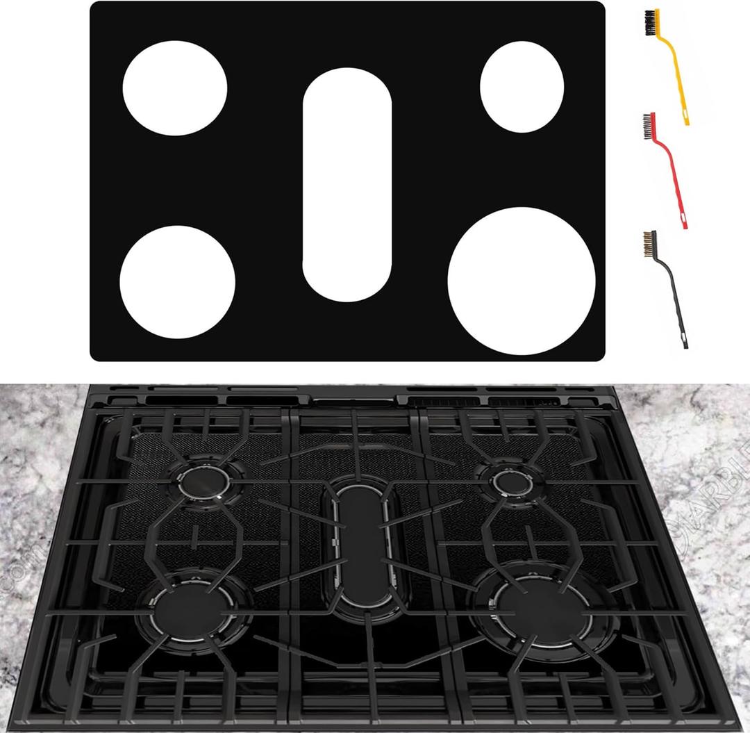 Stove Cover For Frigidaire Gallery Gas Range Stove Model GCFG3060BF GCFG3060BD, Upgraded 0.5MM Thickness Reusable Stove Burner Splatter Spill Guard For Frigidaire Gas Stove Top Protector Liner
