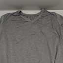 V Neck Grey Women's Long Sleeve Shirt,  XL