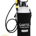 Gartol 2 Gallon Portable Shower with Handheld Showerhead, Silicone Bath Massage Brush, and Thermal Insulation Bag, High-Pressure Camping, Surf, Dog Shower Sprayer (White)