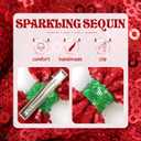3 x Christmas Hair Accessories - Sequins Bows Alligator Clips with Clips for Girls, Women, Toddlers in Red, White, Green