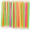 Juvale 100 Disposable Plastic Drinking Straw - Individually Wrapped Jumbo Smoothie Straws for Boba, Fruit, Milkshakes & Bubble Tea (4 Colors, 0.5-Inch Diameter, 10-Inch Length)