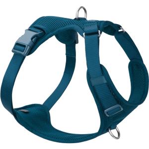 No Pull Dog Harness for Small Medium Large Dogs - Adjustable 2 Layer Mesh Dog Vest with Dual Clip, Escape Proof, Quick Release, Lightweight Breathable Mesh for Walking Hiking (Prussian Blue,L) (L(Neck:20.9-31.5",Chest:24.8-37.4")