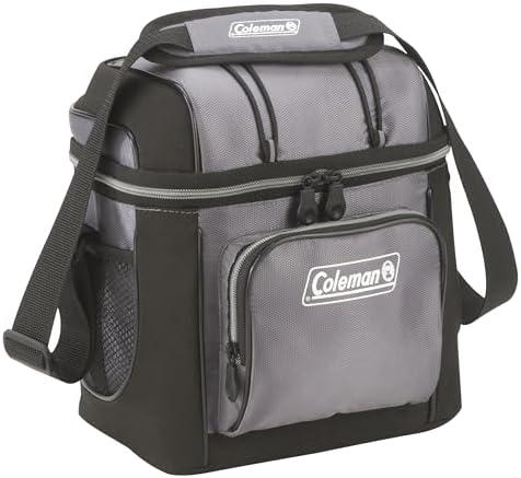 Coleman 9-Can Soft Cooler Lunchbox with Removable Liner, Leakproof Portable Cooler with Storage Pockets & Adjustable Strap, Great for Camping, Tailgating, Parties, Sports, Concerts, Lunches & More