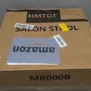 Round Rolling Stools PU Leather Seat Height Adjustable Swivel Stool with Wheels Black