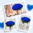 Wondrus Bulk Artificial Flowers 50 PCS, Fake Velvet Silk Blue Roses with Long Stems Realistic Bouquet for Mother's Day Wedding Centerpieces, Faux Arrangement for Home Table Decor