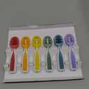 NumNum Baby Spoons Set, Baby Essentials Pre-Spoon GOOtensils for 6+ Months, First Stage Self-Feeding Spoons for Baby Led Weaning (BLW), Silicone Toddler Utensils, BPA-Free, 6 Pack Rainbow