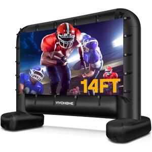 VIVOHOME 14 FT Inflatable Projector Screen for Outside, Blow Up Movie Screen Outdoor Use, Mega Large TV Screen with Carry Bag for Backyard, Tube Leg Support