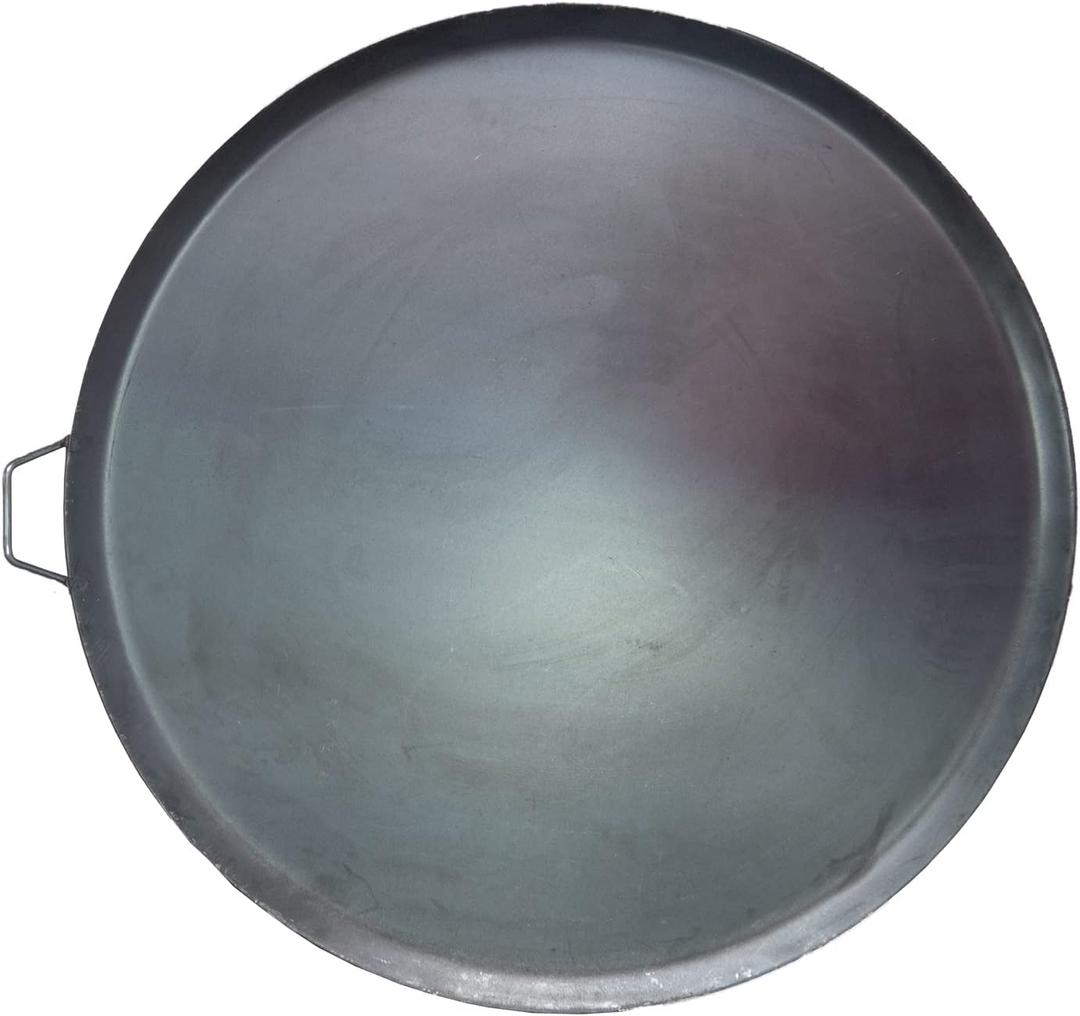 Comal Para Tortillas Grandes Redondo Para Estufas for Tortillas y Quesadilla Carbon Steel Heavy Duty Metal Handle (15.5 Inch)