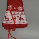 Christmas Tree Skirt, Red Tree Skirts 48 Inch with Snowflake Reindeer Rustic Farmhouse Xmas Tree Skirt Christmas Decorations for Holiday Party Decor