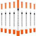 120 PACK U-100 Syringes, 30G 5/16" (8mm) 1ml/cc Disposable Syringe, Individual Wrapped, Lab Supplies