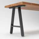 Metal Table Legs 28 inch Height x 17.7 inch Wide with Adjustable Protector Feet, Industrial & Rustic Style Heavy Duty Metal Furniture Legs for Desk/Table, (Bear Up to 800lb), Black, H-Shape Set of 2, H28" W17.7"