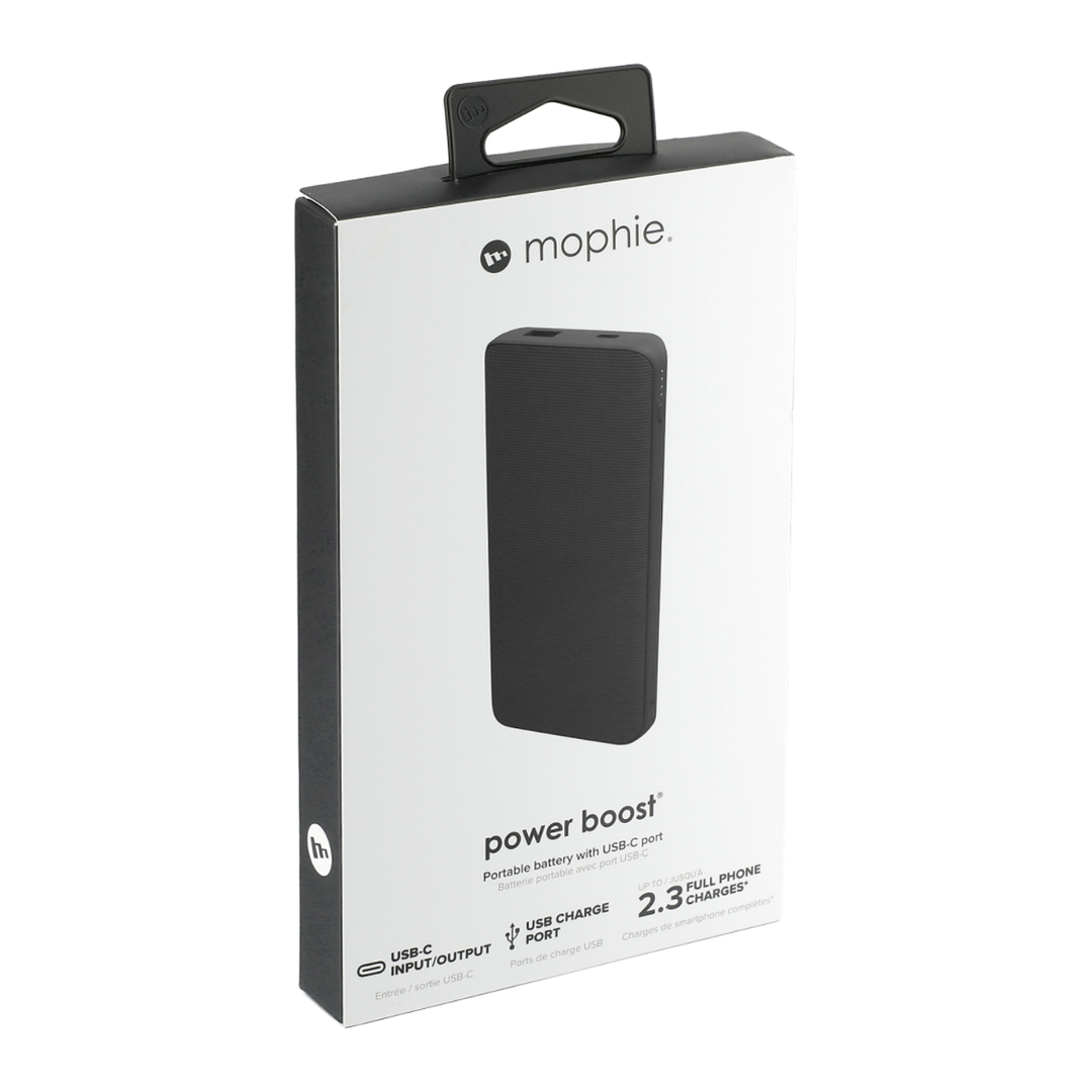 Mophie Power Boost (10K)- Black - PowerStation containing Large Internal Battery and Versatile USB-C Port