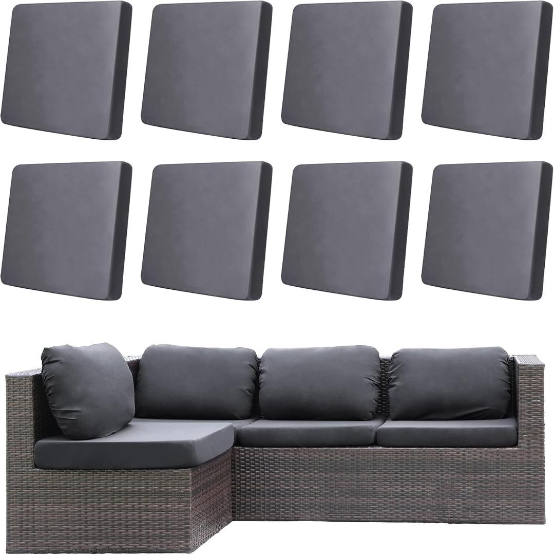8Pcs Outdoor Cushion Covers, Elastic Patio Cushion Covers
Washable, Stretch, Replacement Cushion Covers For Outdoor Furniture, Patio Furniture Slipcover Protector