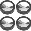 4 Pack Light Up Cocktail Coaster, LED Drink Coasters Bar Beer Beverage Coaster Lights for Club,Wedding, Bar, Party Decoration, White Light (Black Shell)