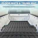 Mixsuper Floor Mats for 2023-2026 Chevrolet Colorado/GMC Canyon Crew Cab (Only for 5FT Bed), All Weather Truck Bed Liner and 2 Row Floor Liners Accessories Set Black