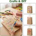OUTUXED 150pcs Brown Paper Gift Bags, 8x4x10in Brown Kraft Paper Bags with Handles Bulk Medium Size for Retail, Shopping, Wedding, Favor, Birthday Party, Business, Grocery