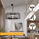 Black Chandelier for Dining Room,12-Light Dining Room Light Fixture Modern Geometric Metal Hanging Industrial Chandeliers for Entryway Kitchen Island Foyer Farmhouse Chandeliers