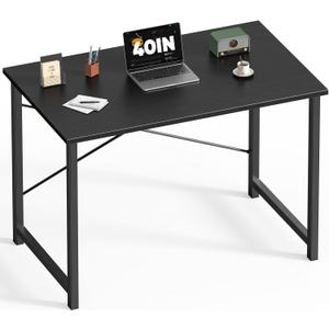 DUMOS 40 Inch Office Small Computer Desk Modern Simple Style Writing Study Work Table for Home Bedroom - Wood Black, 40 Inch-1 Pack