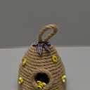 Huray Rayho Jute Bee Hive Decor Bee Tiered Tray Decorations Decorative Honey Bee Skeps Spring Farmhouse Coffee Table Decor Country Kitchen Natural Party Sunflower Home Bookshelf Decor, Set of 2