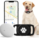 Smart Pet Tracker for Collar  Dog Trackers Pet Location Tracker with Holder, No Monthly Fee, AntiLost Tracking Device for Pets,Bag Straps, Compatible with Google Android Only(Not for iOS),Black