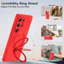 SKYLMW Compatible with Samsung Galaxy S26 Ultra Case with Magnetic Invisible Stand [Compatible with Mag-Safe][Full Camera Protection] Silicone S26 Ultra Case for Women Men 6.9'', Red