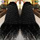LESLY 30 Inch 13x6 Deep Wave Lace Front Wigs Human Hair Natural Black 200% Density Pre Plucked Deep Curly 13x6 HD Lace Frontal Wigs Human Hair Glueless Wigs with Baby Hair for Women
