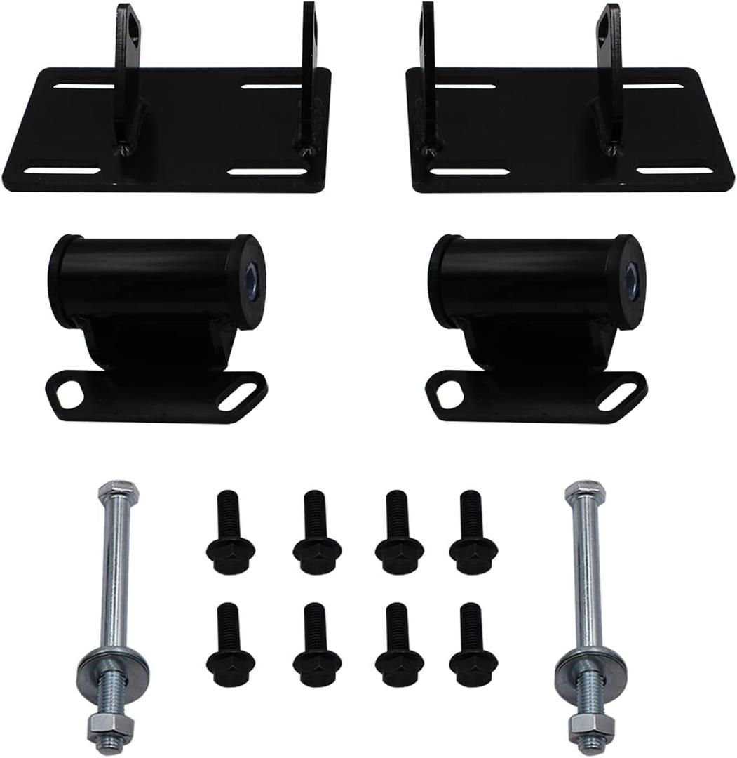Full Engine Mount Adapter Plates Urethane Swap Kit Compatible with GMC Sonoma S15 Chevrolet Blazer S10 LSx LS1 LS2 LS- Conversion Motor Mounts+Frame Mount Adapter Plate