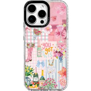 for iPhone 13 Pro Max Case,Tropical Aloha Summer Collage with Flamingo,Military-Grade Drop Protection,Preppy Floral Soft Slim TPU Protective Cover with Camera Protection for Women&Girls (PinkItalianBeach)