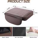 Wuyaoyao Car Center Console Cover, Leather Car Armrest Box Cover, 12.40"8.46"1.97" Arm Rest Pad with Pockets, Soft Auto Armrest Storage Box Protector, Universal Interior Car Accessories (Brown)