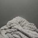 BEDELITE Blankets Queen Size for Bed, 300GSM Soft & Warm Fleece Blanket, Decorative and Giftable Striped Light Grey Blankets for Women, Men, 90"x90"