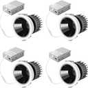 Realmoon LED Commercial Recessed Round Downlight Fixture, CCT Switch 27K/30K/35K/40K/50K, 97 CRI, Energy Star, Dimmable, FCC- SDOC Compliant, UL Listed (4)