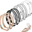 4 Pairs High Heels Shoe Straps, 4 Styles Rhinestone Shoe Lace For Heels Detachable Shoe Straps for Loose Shoes Anti-Loose Shoe Straps for High Heels Sandals Slippers